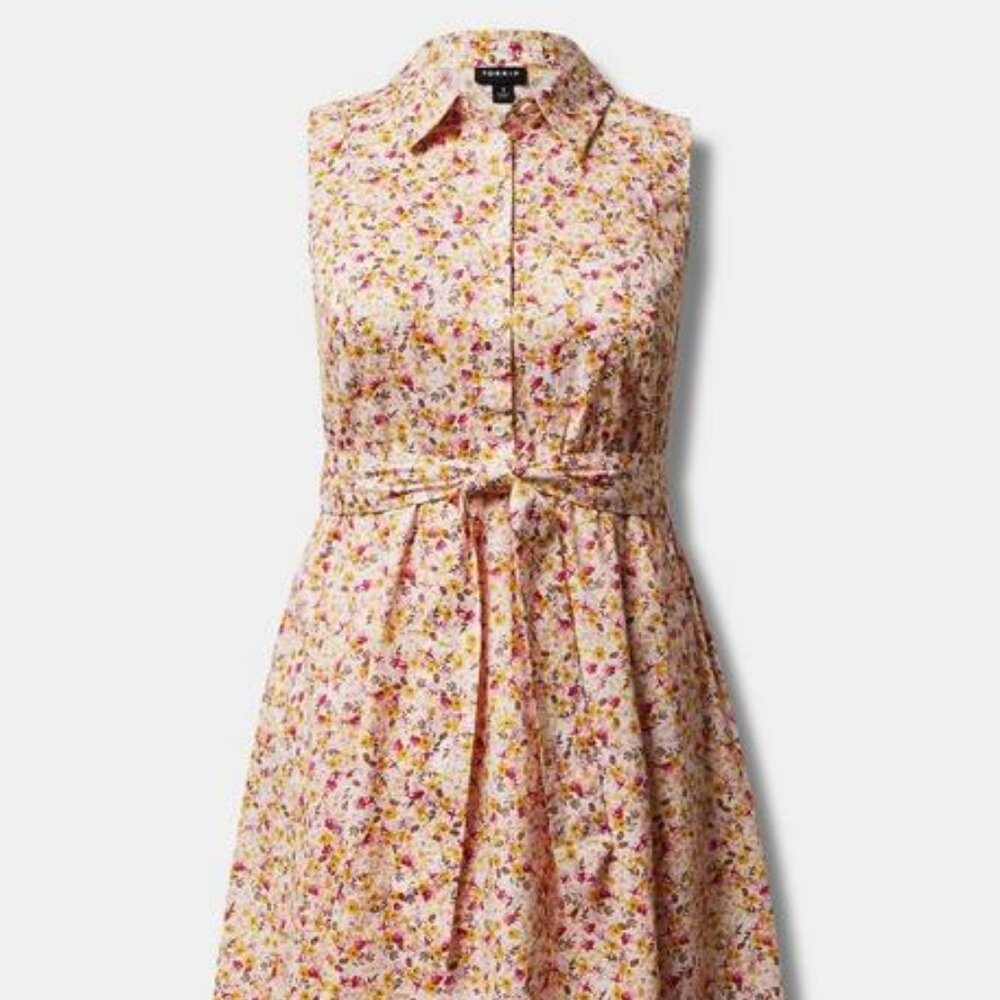 Poplin Collared Shirt Dress